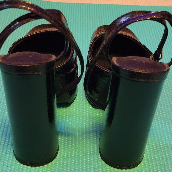 ASOS DESIGN Pluto platform heeled shoes in black snake - Picture 10 of 11